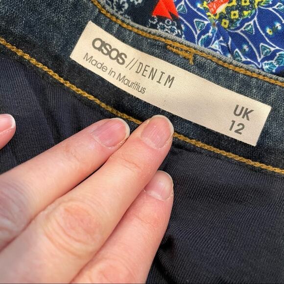 ASOS Maternity Bootcut Tummy Panel Jeans Womens 8 Blue Denim Casual Fall - Picture 6 of 8